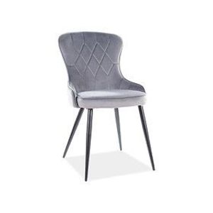 Signal Jídelní židle LOTUS VELVET SIGNAL - židle/ křesla: kov černý/ šedá Bluvel 14 obraz