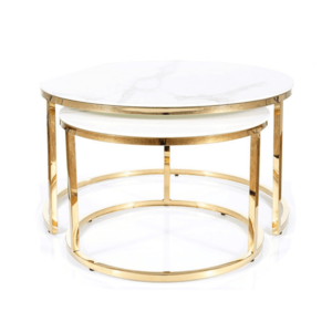 Konferenční stolek LUXE bílá/zlatá obraz