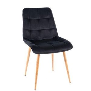 Signal Jídelní židle CHIC D VELVET | dřevěné nohy Barva: Černá / Bluvel 19 obraz