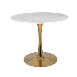 Signal Jídelní stůl ESPERO Barva: zlatá / mramorový efekt bílá obraz