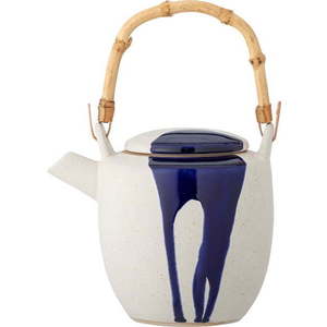 Bílo-modrá konvice na čaj z kameniny 930 ml Okayama – Bloomingville obraz