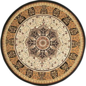 Černo-béžový kulatý koberec ø 150 cm Heritage – Think Rugs obraz