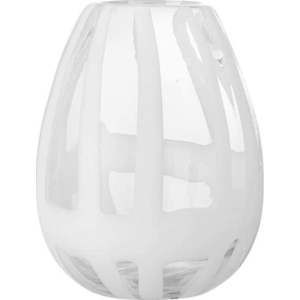 Bílá skleněná ručně vyrobená váza (výška 18 cm) Cosmin – Bloomingville obraz