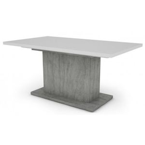 Jídelní stůl Paulo 160x90 cm, bílý/beton, rozkládací obraz