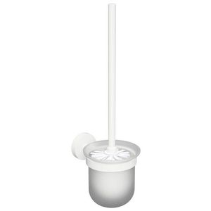 SAPHO X-ROUND WHITE WC štětka závěsná, mléčné sklo, bílá mat XR303W obraz