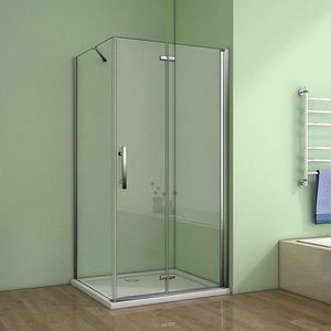 H K Obdélníkový sprchový kout MELODY B8 90x100 cm se zalamovacími dveřmi včetně sprchové vaničky z litého mramoru SE-MELODYB890100/THOR-10090 obraz