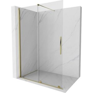 MEXEN/S Velar posuvné sprchové dveře Walk-in 160, transparent, zlatá 871-160-000-03-50 obraz