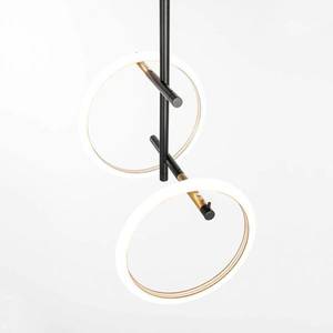 Marchetti Stropní svítidlo LED Ulaop, dva kroužky, černé obraz