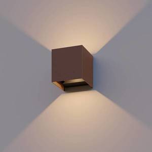 Calex Venkovní nástěnná lampa Calex LED Cube, nahoru/dolů, výška 10 cm, rezavě obraz