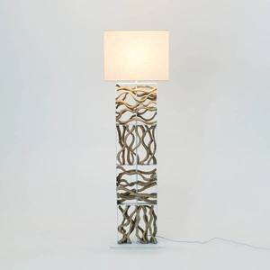 Holländer Stojací lampa Tremiti, barva dřeva/béžová, výška 160 cm, dřevo obraz