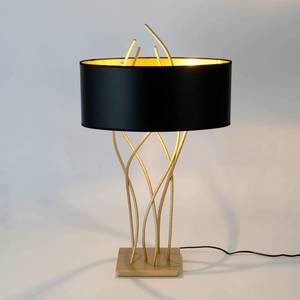 Holländer Oválná stolní lampa Elba, zlatá/černá, výška 75 cm, železo obraz