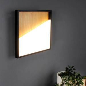 Eco-Light Nástěnné světlo LED Vista, světlé dřevo/černá, 40 x 40 cm obraz