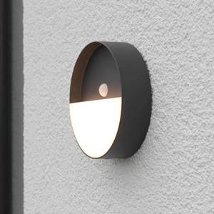 Eco-Light Meg LED dobíjecí venkovní nástěnné svítidlo, antracit, Ø 15 cm, senzor obraz