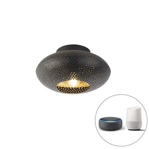 Chytrá stropní lampa černá se zlatou 25 cm včetně Wifi A60 - Radiance obraz