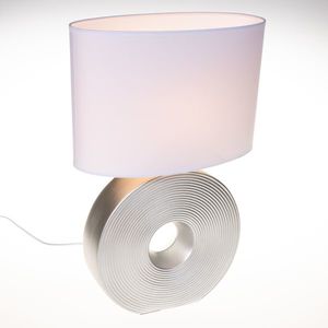 Landelijke tafellamp wit met staal - Ollo obraz