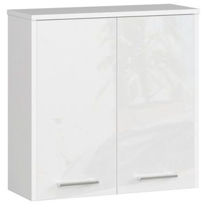 Ak furniture Závěsná koupelnová skříňka Fin 60 cm bílá lesk obraz