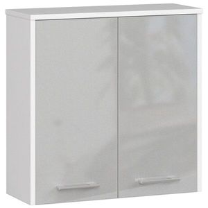 Ak furniture Závěsná koupelnová skříňka Fin 60 cm bílá/stříbrná lesk obraz