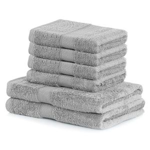 DecoKing Sada ručníků a osušek Bamby světle šedá, 4 ks 50 x 100 cm, 2 ks 70 x 140 cm obraz