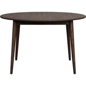 Tmavě hnědý kulatý rozkládací jídelní stůl z dubového dřeva ø 120 cm Tyler – Rowico obraz