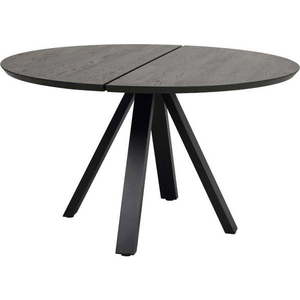 Černý kulatý jídelní stůl s deskou z dubového dřeva ø 130 cm Carradale – Rowico obraz