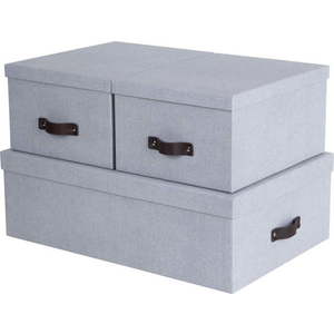 Světle šedé kartonové úložné boxy s víkem v sadě 3 ks 31x47x15 cm Inge – Bigso Box of Sweden obraz