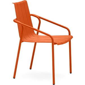Oranžové kovové zahradní židle v sadě 4 ks Fleole – Ezeis obraz