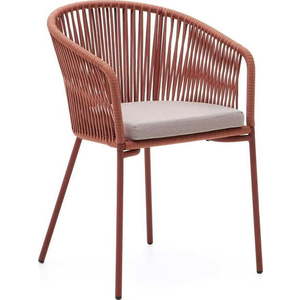 Zahradní židle s výpletem v barvě terakota Kave Home Yanet obraz