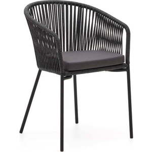 Černá zahradní židle s ocelovou konstrukcí Kave Home Yanet obraz