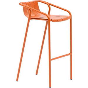 Oranžové kovové zahradní barové židle v sadě 2 ks Fleole – Ezeis obraz