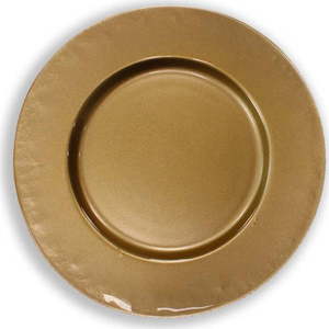 Skleněný talíř ve zlaté barvě Brandani Sottopiatto, ⌀ 32 cm obraz