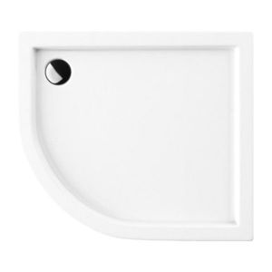 OMNIRES RIVERSIDE akrylátová sprchová vanička čtvrtkruh, pravá 80 x 90 cm bílá lesk /BP/ RIVERSIDE80/90/PBP obraz