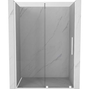 MEXEN/S Velar posuvné sprchové dveře 130, transparent, bílá 871-130-000-01-20 obraz
