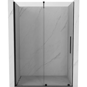 MEXEN/S Velar posuvné sprchové dveře 150, transparent, černá 871-150-000-01-70 obraz