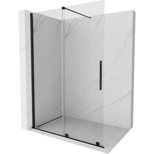 MEXEN/S Velar posuvné sprchové dveře Walk-in 140, transparent, černá 871-140-000-03-70 obraz