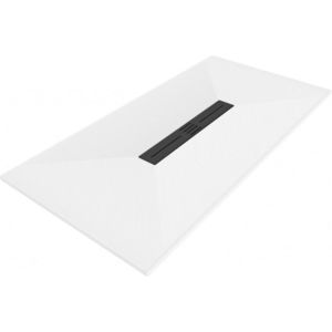 MEXEN/S Toro obdélníková sprchová vanička SMC 150 x 70, bílá, mřížka černá 43107015-B obraz