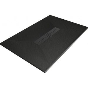 MEXEN/S Toro obdélníková sprchová vanička SMC 130 x 70, černá, mřížka černá 43707013-B obraz