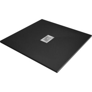 MEXEN/S Hugo sprchová vanička SMC 100 x 100, černá, krytka nerez 42701010-X obraz