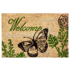 Home Elements Kokosová rohožka Welcome motýl, 40 x 60 cm obraz
