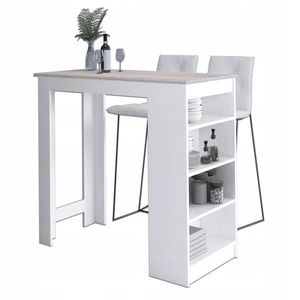 Ak furniture Barový stůl HIKER 115 cm bílý/dub sonoma obraz