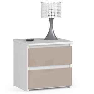 Ak furniture Noční stolek CL2 40 cm bílý/cappuccino lesk obraz