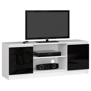Ak furniture TV stolek Beron 140 cm černý lesk/bílý obraz