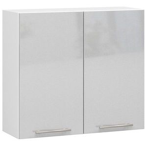 Ak furniture Závěsná kuchyňská skříňka Olivie W 80 cm bílá/metalický lesk obraz
