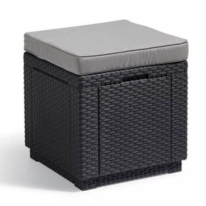 Keter Cube úložný puf s poduškou grafitový obraz