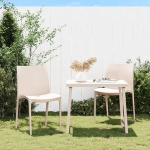 Zahradní židle 2 ks krémové 50 x 46 x 80 cm polypropylen obraz
