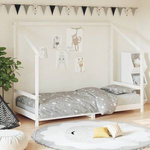 Dětská postel bílá 90 x 190 cm masivní borové dřevo obraz