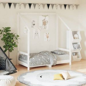 Dětská postel bílá 70 x 140 cm masivní borové dřevo obraz