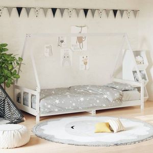 Dětská postel bílá 90 x 190 cm masivní borové dřevo obraz