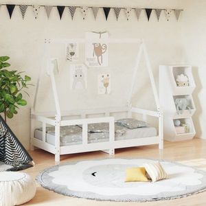 Dětská postel bílá 70 x 140 cm masivní borové dřevo obraz