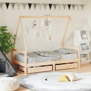 Dětská postel se zásuvkami 80 x 160 cm masivní borové dřevo obraz