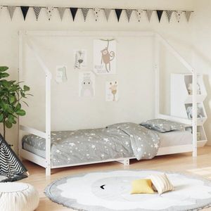 Dětská postel bílá 80 x 200 cm masivní borové dřevo obraz